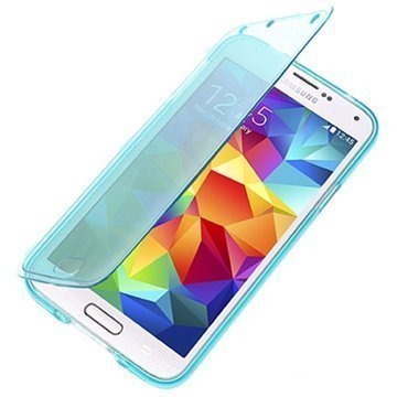 Samsung Galaxy S5 Flip TPU-Kotelo Matte Cyan