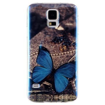 Samsung Galaxy S5 Galaxy S5 Neo Blue-Ray TPU-Kotelo Sininen Perhoset