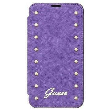 Samsung Galaxy S5 Guess Studded Flip Kotelo Violetti