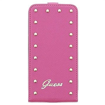 Samsung Galaxy S5 Guess Studded Vertical Läppäkotelo Pinkki