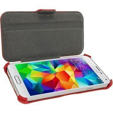 Samsung Galaxy S5 Igadgitz Läpällinen Nahkakotelo Punainen
