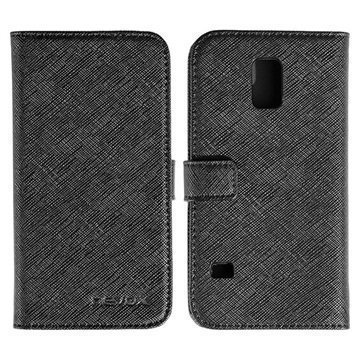 Samsung Galaxy S5 Mini Nevox Ordo Folio Kotelo Musta / Harmaa