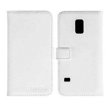 Samsung Galaxy S5 Mini Nevox Ordo Folio Kotelo Valkoinen / Harmaa