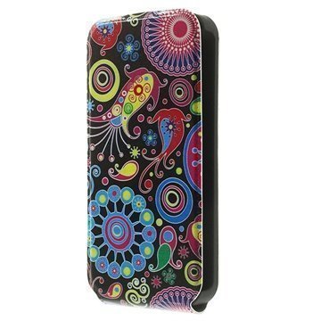 Samsung Galaxy S5 Mini Vertical Stand Läpällinen Nahkakotelo Paisleyn Kuvio