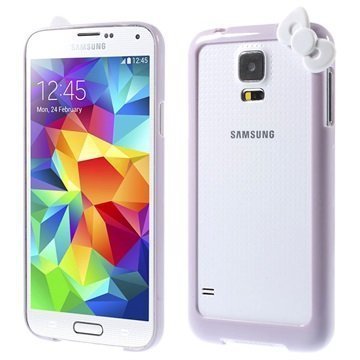 Samsung Galaxy S5 Muovi Suojapuskuri Bow Violetti