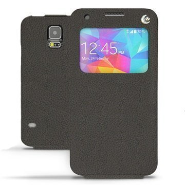 Samsung Galaxy S5 Noreve Tradition D Flip Leather Case Anthracite