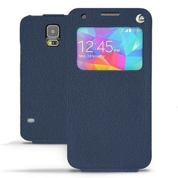 Samsung Galaxy S5 Noreve Tradition D Flip Leather Case Indigo