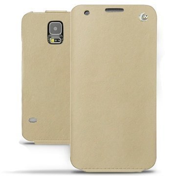 Samsung Galaxy S5 Noreve Tradition Läpällinen Nahkakotelo Beige