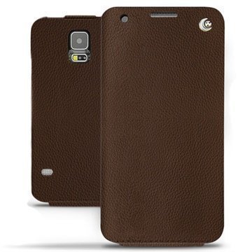 Samsung Galaxy S5 Noreve Tradition Läpällinen Nahkakotelo Kastanjanruskea