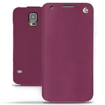 Samsung Galaxy S5 Noreve Tradition Läpällinen Nahkakotelo Lie de Vin