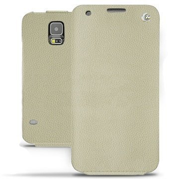 Samsung Galaxy S5 Noreve Tradition Läpällinen Nahkakotelo Norsunluun Värinen