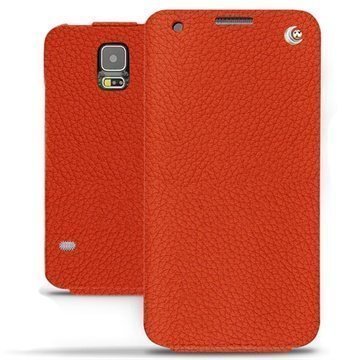 Samsung Galaxy S5 Noreve Tradition Läpällinen Nahkakotelo Papaija