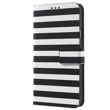 Samsung Galaxy S5 Wallet Nahkakotelo Valkoinen / Musta