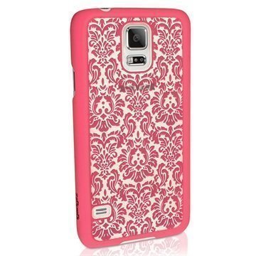 Samsung Galaxy S5 iGadgitz 3D Designer Collection Vintage Kuvioitu Kova Kotelo Pinkki