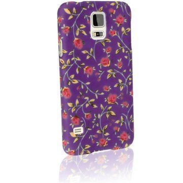 Samsung Galaxy S5 iGadgitz Kukat Kovakotelo Purppura / Vaaleanpunainen