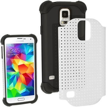 Samsung Galaxy S5 iGadgitz Silikonikotelo Musta / Valkoinen
