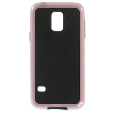 Samsung Galaxy S5 mini Cube Design Hybrid Case Pink / Black