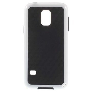 Samsung Galaxy S5 mini Cube Design Hybrid Case White / Black