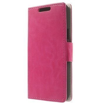 Samsung Galaxy S5 mini Wallet Nahkakotelo Kuuma Pinkki