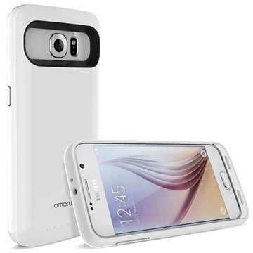 Samsung Galaxy S6 Amorus Ultra Slim Backup Battery Case White