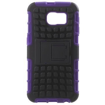 Samsung Galaxy S6 Anti-Slip Hybrid Kotelo Musta / Violetti