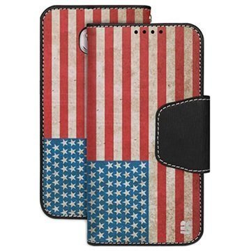 Samsung Galaxy S6 Beyond Cell Infolio Design Lompakkokotelo Vintage American Flag