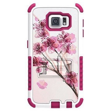 Samsung Galaxy S6 Beyond Cell Tri Shield Design Hybrid Suojakuori Cherry Blossom