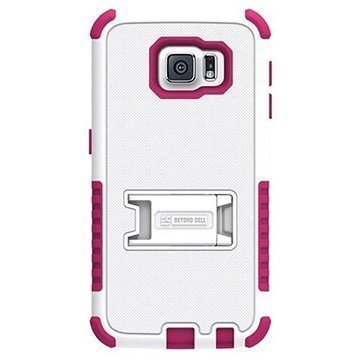 Samsung Galaxy S6 Beyond Cell Tri Shield Hybridikotelo Valkoinen / Kuuma Pinkki