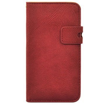Samsung Galaxy S6 Book Style Wallet Case Matte Red