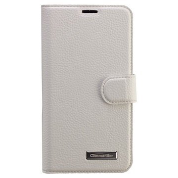 Samsung Galaxy S6 Commander Book Elite Wallet Nahkakotelo Valkoinen