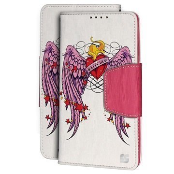 Samsung Galaxy S6 Edge Beyond Cell Infolio Design Lompakkokotelo Wing Heart