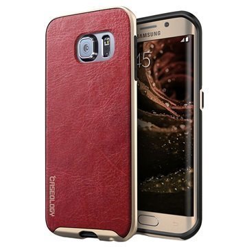 Samsung Galaxy S6 Edge Caseology Envoy Kotelo Burgundinpunainen / Kulta