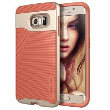 Samsung Galaxy S6 Edge Caseology Wavelength Suojakuori Korallinpunainen / Kulta