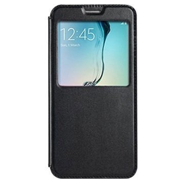 Samsung Galaxy S6 Edge+ Kalaideng Sun Series Ikkunallinen Läppäkotelo Musta