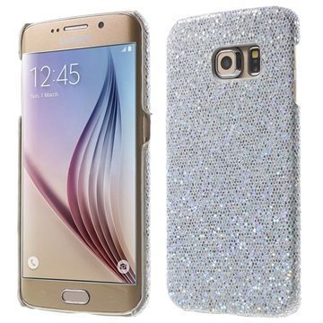 Samsung Galaxy S6 Edge Kova Suojakuori Glitteri Hopeinen