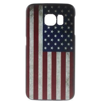 Samsung Galaxy S6 Edge Kova Suojakuori Vintage American Flag