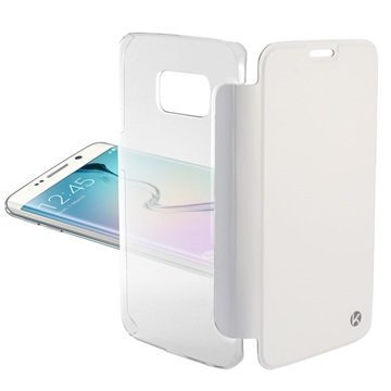 Samsung Galaxy S6 Edge Ksix Folio Case Transparent / White