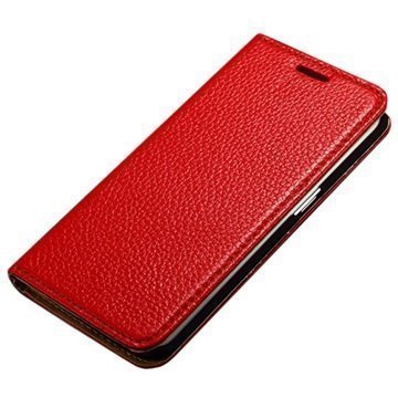 Samsung Galaxy S6 Edge Lompakkomallinen Nahkakotelo Punainen