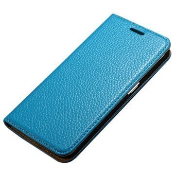Samsung Galaxy S6 Edge Lompakkomallinen Nahkakotelo Sininen
