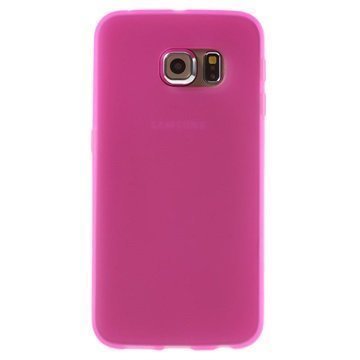 Samsung Galaxy S6 Edge Matta TPU Suojakuori Kuuma Pinkki