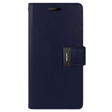 Samsung Galaxy S6 Edge Mercury Goospery Rich Diary Wallet Case Dark Blue