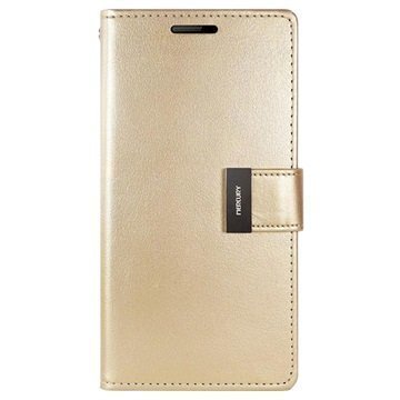 Samsung Galaxy S6 Edge Mercury Goospery Rich Diary lompakkokotelo â" Kulta
