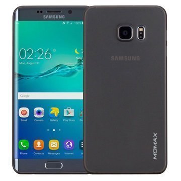 Samsung Galaxy S6 Edge+ Momax Ultra Thin TPU Suojakuori Läpinäkyvä / Musta