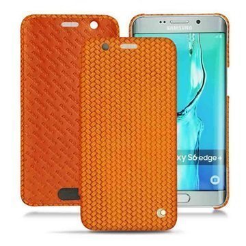 Samsung Galaxy S6 Edge+ Noreve Tradition D Läpällinen Nahkakotelo Horizon Abaca Arancio