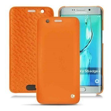 Samsung Galaxy S6 Edge+ Noreve Tradition D Läpällinen Nahkakotelo Pulsion Fluoresentti Oranssi