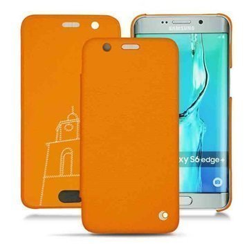 Samsung Galaxy S6 Edge+ Noreve Tradition D Läpällinen Nahkakotelo Tentation TropÃ©zienne Oranssi ClouquiÃ©