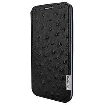 Samsung Galaxy S6 Edge+ Piel Frama FramaSlim Nahkakotelo Strutsi Musta