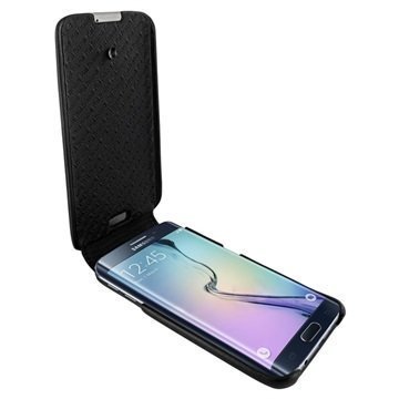 Samsung Galaxy S6 Edge Piel Frama iMagnum Nahkakotelo Musta