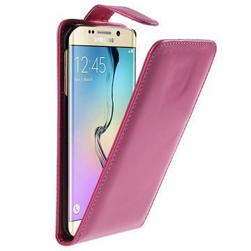 Samsung Galaxy S6 Edge Pystysuuntainen Läppäkotelo Pinkki