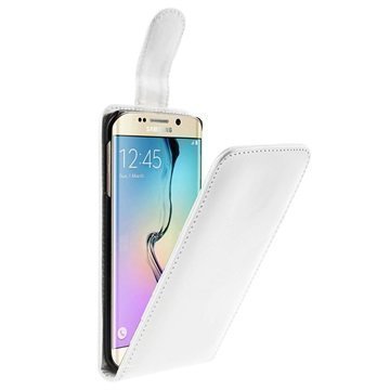 Samsung Galaxy S6 Edge Pystysuuntainen Läppäkotelo Valkoinen